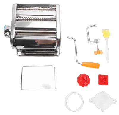 Produktbild von Nudelmaschine, verstellbare, multifunktionale manuelle Nudelmaschine mit Handkurbel und Schneider für Spaghetti, Fettuccini, Knödelhaut