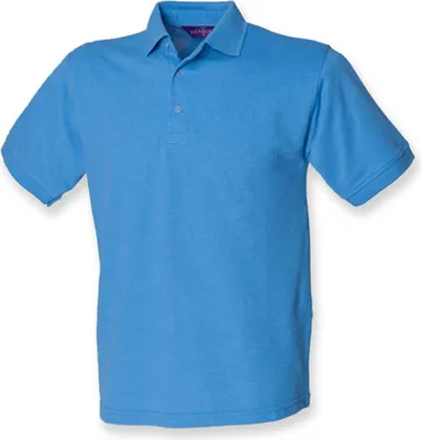 Produktbild von Henbury H400 | Herren  65/35 Classic Piqué Polo Shirt - Farbe: Mid Blue - Größe: XL