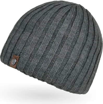 Produktbild von Herren Beanie Wintermütze Strickmütze Rippstrick Neverless® grau