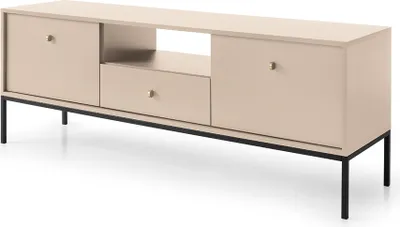 Produktbild von Lowboard in beige, Fußgestell schwarz, MALAGA-160