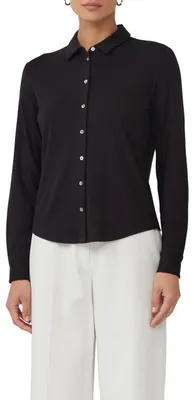 Produktbild von s.Oliver Damen T-Shirt – Jersey, Langarm, Perlmuttknöpfe