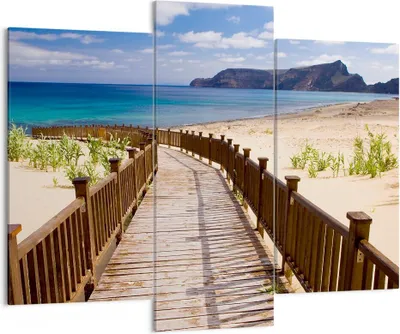 Produktbild von Bild auf Leinwand - Leinwandbild - Ozean Strand Sand Ufer - 130x100cm - Wand Bild - Wanddeko - Leinwanddruck - Bilder - Kunstdruck - Wanddekoration - Leinwand bilder - Wandkunst - CB130x100-2544