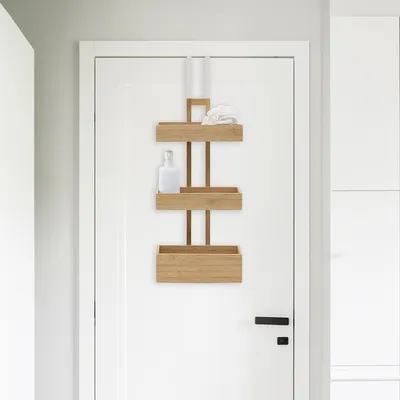 Image de 5Five Simply Smart Étagère de porte à 3 niveaux, Étagère suspendue, Rangement, Bambou, 174782