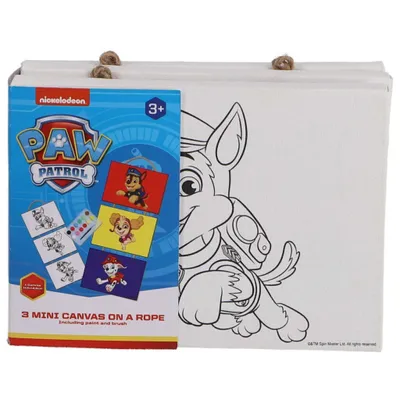 Produktbild von Paw Patrol 3 Mini-Leinwandgemälde auf Seil