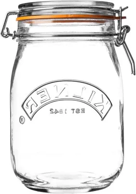 Produktbild von Runde Glasflasche 1 Liter als Vorratsbehälter