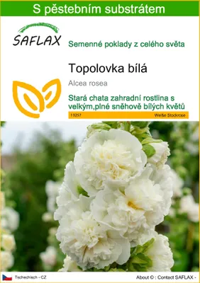 Obrázek produktu pro SAFLAX - Topolovka bílá - Alcea rosea - 100 Semena - S pěstebním substrátem bez klíčků