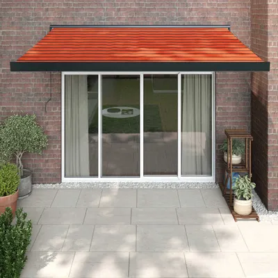 Produktbild von Hochwertig Markise Einziehbar Orange und Braun 3x2,5 m Stoff und Aluminium 3154616