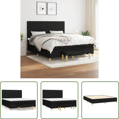 Produktbild von The Living Store Boxspringbett mit Matratze Schwarz 180x200 cm Stoff