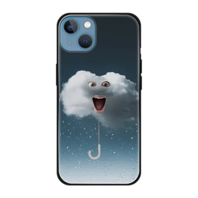Produktbild von König Design Hülle kompatibel mit Apple iPhone 13 Kunststoff Soft Handyhülle - Handy Case Regenwolke