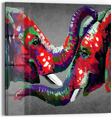 Produktbild von DEQOART Glasbild Echtglas 50x50 cm 'Bunte Verbundenheit' Wandbild Bild modern Deko