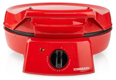 Produktbild von Melissa 16310237 - Pizzamaker und Tischgrill in einem - 30 cm Backplatte und Grillplatte, 1800 W Leistung und präzise Temperaturregelung - Rot