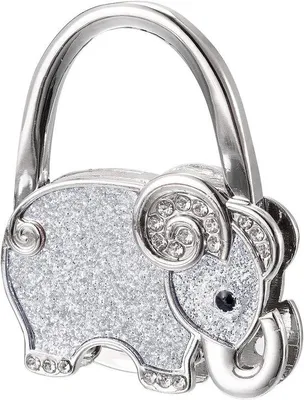 Produktbild von Klappbarer Handtaschenhalter, Grau, Metall, Tischbenutzung