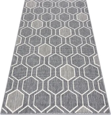 Produktbild von Teppich SPRING 20404332 Sechseck Sisal, geschlungen - grau  Grau 200x290 cm