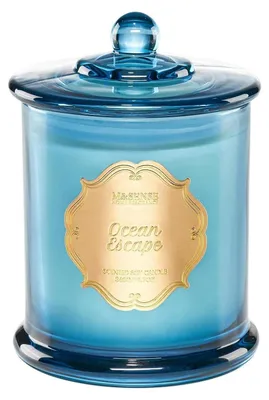 Productafbeelding van Geurkaars in glas, oceaan-zeezout, sojawas, 60 uur brandduur, kamerparfum, zomer, cadeau