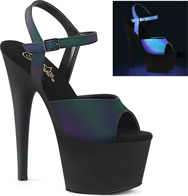 Produktbild von ADORE-709REFL Damen Sandale von Pleaser, Grün Mehrfarbig , EU 35, US 5
