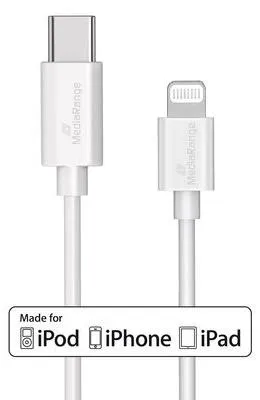 Produktbild von MediaRange Lade- u. Datenkabel USB-C auf Lightning  1m weiß