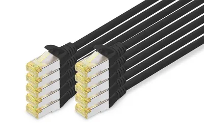 Image de DIGITUS DK-1644-A-005-B Câble patch, cat. 6A, S/FTP, 0,5 m, noir, set