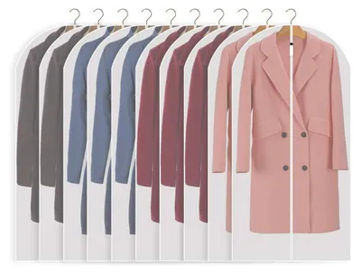 Produktbild von Transparente Kleidersäcke zum Aufhängen von Kleidung, Kleiderschutzbeutel mit Reißverschluss für Mäntel, Jacken und Hemden