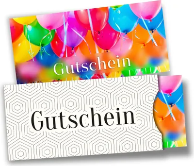 Produktbild von itenga Geschenkgutschein Fotodesign mit Hülle - Motiv GEBURTSTAG Postkarte zum Ausfüllen 21,0 x 9,8 cm