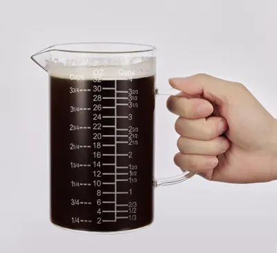 Image de Verre à mesurer gravé en verre borosilicaté avec poignée