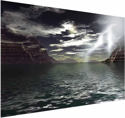 Produktbild von Posterpapier Poster - Storm Over the Lake 30x21 cm Landschaften c-B-0469-ao-a