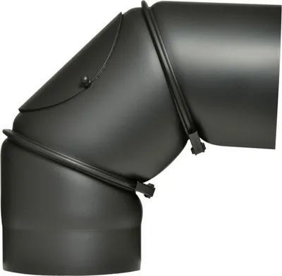 Produktbild von FireFix Ofenrohrbogen 90°, Ø 130 mm, mit Reinigungstür, schwarz