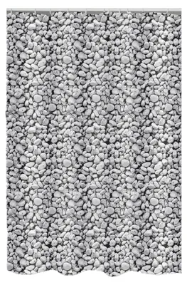 Produktbild von MSV Duschvorhang mit Ringen - grau - Polyester - 180 x 200 cm