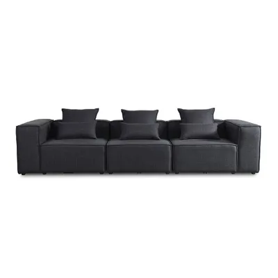 Produktbild von HOME DELUXE - Sofa VERONA - Anthrazit, Größe: M - ca. 327 x 70 x 120 cm, Sitzhöhe: 46 cm, Sitztiefe: 80 cm, inkl. Kissen I Modulares Sofa Modulsofa Ecksofa Wohnlandschaft