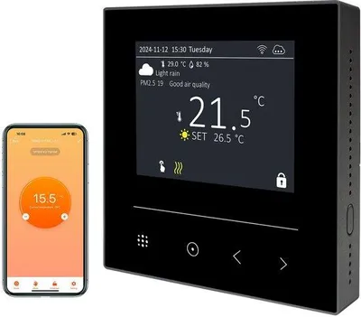 Productafbeelding van Smart thermostaat voor water, vloerverwarming en boiler, gastverwarming, / wifi, chronothermostaat, digitaal programmeerbaar, kamerthermostaat, compatibel met