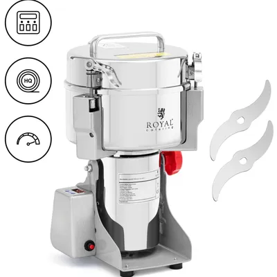 Obrázok produktu pre Expondo Royal Catering Elektrický mlynček na korenie – 2000 g – 21 x 9,5 cm – 3400 W – digitálny –