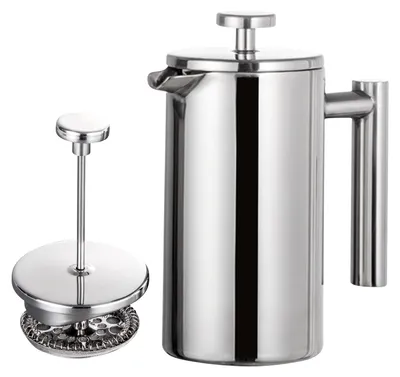 Image de cafetière French Press 800ml en acier inoxydable, double isolation