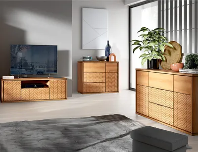 Produktbild von Wohnzimmermöbel Set 3-teilig modern in Eiche FABRIANO-161