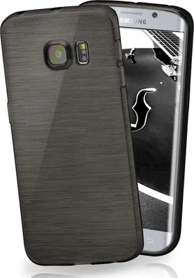 Produktbild von moex® Brushed Case kompatibel mit Samsung Galaxy S6 Edge - Hülle aus Silikon, Schwarz