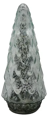 Image de Clayre & Eef Décoration de Noël avec éclairage LED Sapin de Noël Ø 11x24 cm Verre argenté