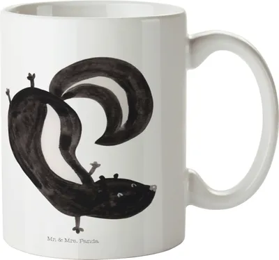 Produktbild von Mr. & Mrs. Panda Pott Stinktier Handstand - Weiß - Geschenk, Raubtier, Campingbecher, Kunststoffbecher, Kindergarten Tasse, Wildtier, Stinker, Spielplatz, Trinklernbecher