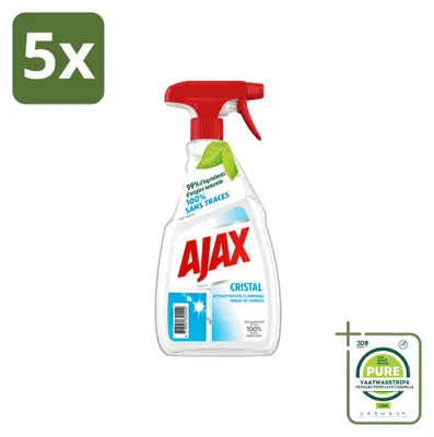 Produktbild von 5 x Ajax Glasreiniger Cristal mit Ammoniak - 750 ml - Großpackung - 5 Stücke