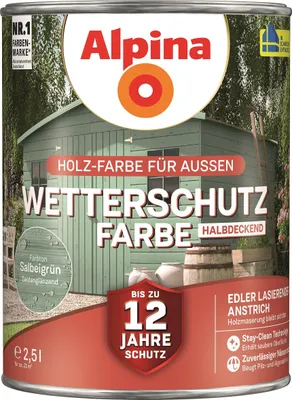 Produktbild von Alpina Wetterschutzfarbe 2,5 L salbeigrün