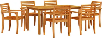 Produktbild von vidaXL Garten Essgruppe 7 stk. Braun Massivholz Akazie
