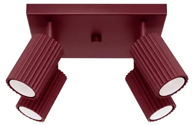 Zdjęcie produktu dla Plafon KARBON 4 burgund 1xGU10 10W aluminium 16.5x25x25cm Sollux Lighting