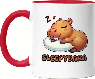 Produktbild von Sleepybara Tasse rot Schlafen Capybara Wasserschwein Fans Schlafmütze Langschläfer