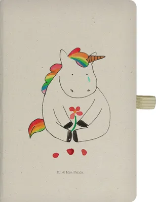 Produktbild von Mr. & Mrs. Panda Reisetagebuch Einhorn Traurig - Transparent - Geschenk, notizbuch, Freunde, Tagebuch, Glitzer, Skizzenbuch, Einhörner, Journal, Liebe, Blume, Kladde