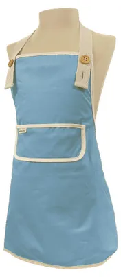 Produktbild von Unyqoos® Smikkels Kinderschürze für Kinder, Blau, ab 3 Jahren – wasserabweisend, RPET (100% recyceltes Polyester) vorne, Rückseite 100% Baumwolle, verstellbar