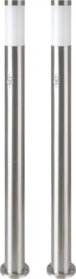 Produktbild von 2x Stehleuchte silber, Bewegungsmelder, H 110 cm