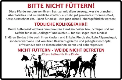 Produktbild von vianmo Holzschild 12x18 cm Tiere bitte nicht füttern Pferde Verbot