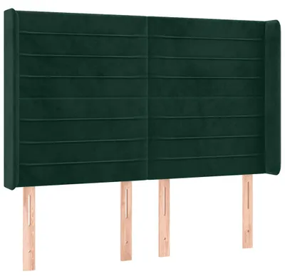 Produktbild von vidaXL Kopfteil mit Ohren Dunkelgrün 147x16x118/128 cm Samt