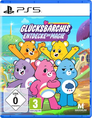 The cover art for the video game 'Glücksbärchis - Entdecke die Magie' for PlayStation 5.
