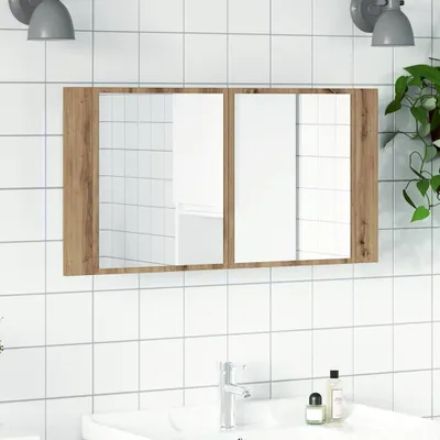 Obrázek produktu pro vidaXL LED zrcadlová skříňka Artisan dub 90x12x45 cm materiál na bázi dřeva