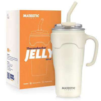 Zdjęcie produktu dla Majestic Sport Kubek termiczny z słomką 650 ml Biały