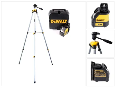 Zdjęcie produktu dla DeWALT DW088KTRI, 10 m, 0,3 mm/m, 4°, Poziomy/Pionowy, Niwelator liniowy, Czarny, Szary, Pomarańczowy