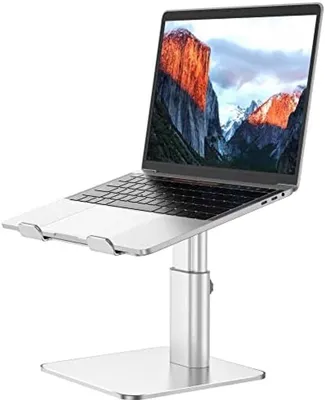 Produktbild von PromoHome® Aluminium Laptopständer Verstellbarer Notebook-Halter Ergonomischer Computerständer Kompatibel mit 10-15,6 Zoll Laptops Silber